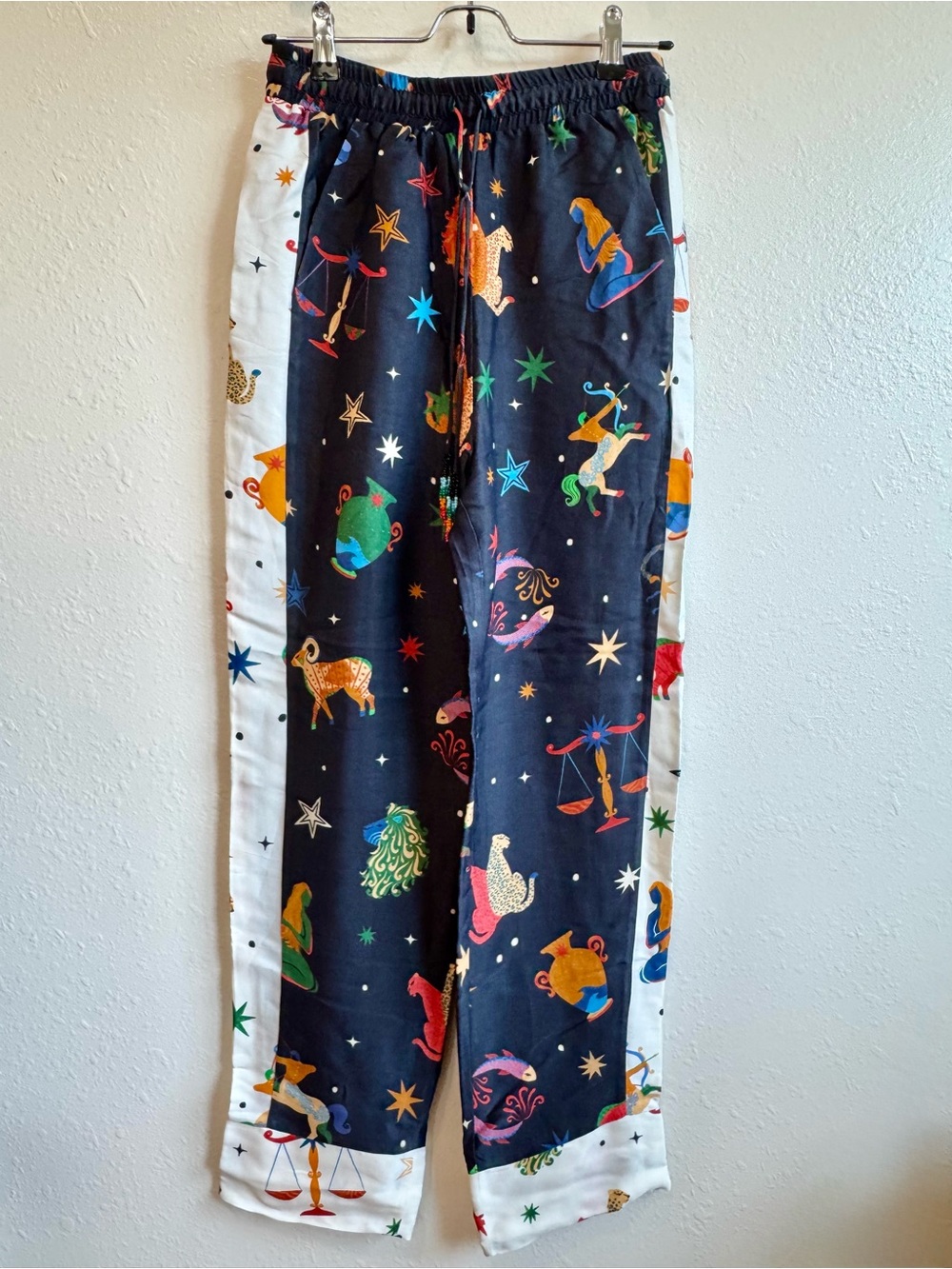 NWT FARM Rio Black Comfy Pants with Multicolor Zodiac Print | XS